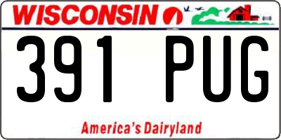 WI license plate 391PUG