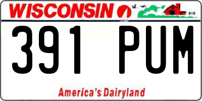 WI license plate 391PUM