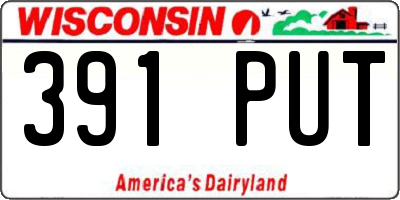 WI license plate 391PUT