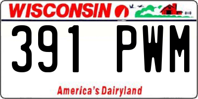 WI license plate 391PWM