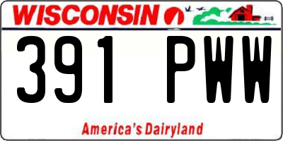 WI license plate 391PWW