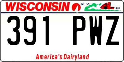 WI license plate 391PWZ