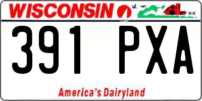 WI license plate 391PXA