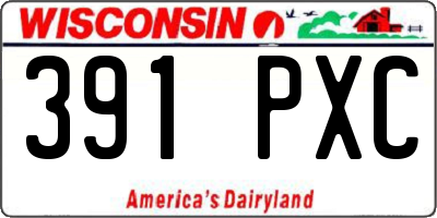 WI license plate 391PXC
