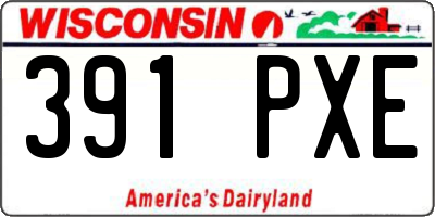 WI license plate 391PXE
