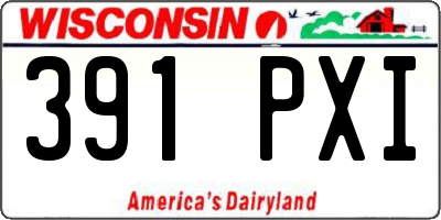 WI license plate 391PXI