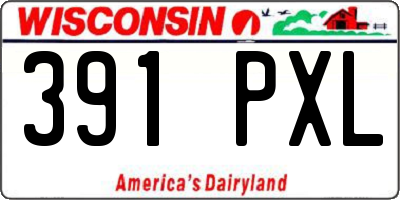 WI license plate 391PXL