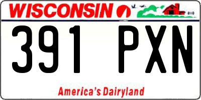 WI license plate 391PXN