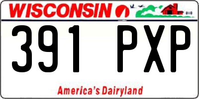 WI license plate 391PXP