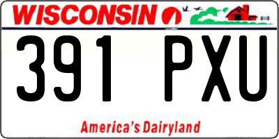 WI license plate 391PXU