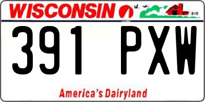 WI license plate 391PXW