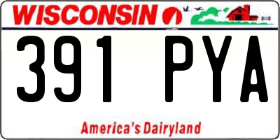 WI license plate 391PYA