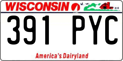 WI license plate 391PYC