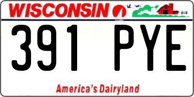 WI license plate 391PYE