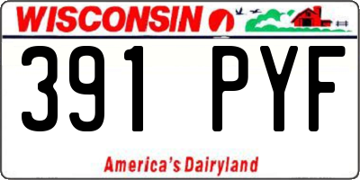 WI license plate 391PYF