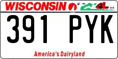 WI license plate 391PYK