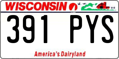 WI license plate 391PYS