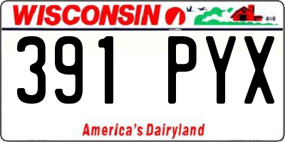 WI license plate 391PYX
