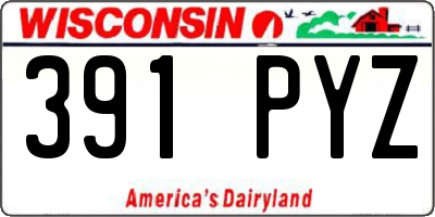 WI license plate 391PYZ