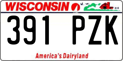 WI license plate 391PZK
