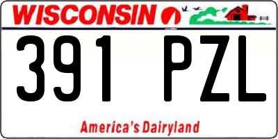 WI license plate 391PZL