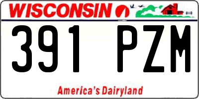 WI license plate 391PZM