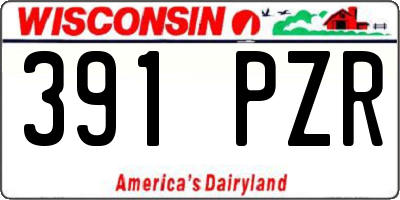 WI license plate 391PZR
