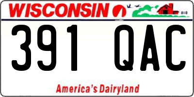 WI license plate 391QAC