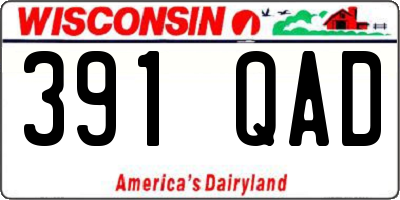 WI license plate 391QAD