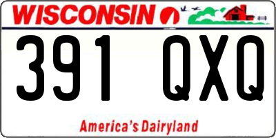 WI license plate 391QXQ