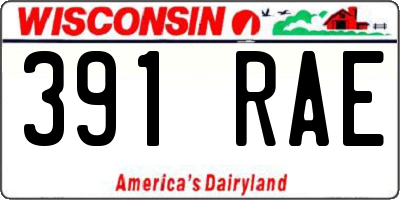 WI license plate 391RAE