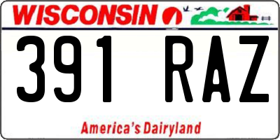 WI license plate 391RAZ
