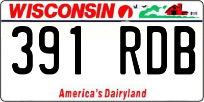WI license plate 391RDB