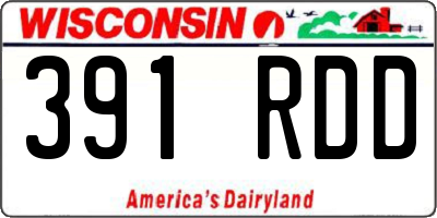 WI license plate 391RDD