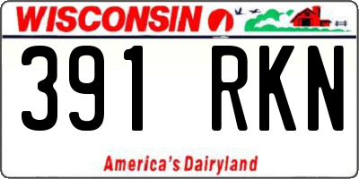 WI license plate 391RKN