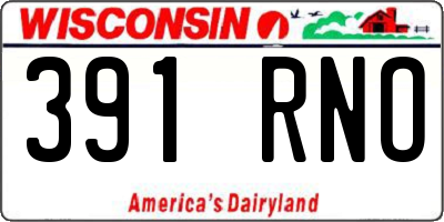 WI license plate 391RNO