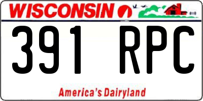 WI license plate 391RPC