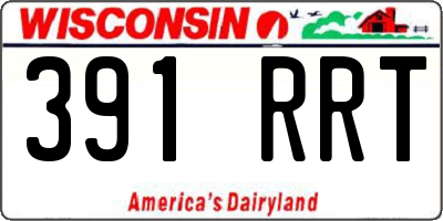 WI license plate 391RRT