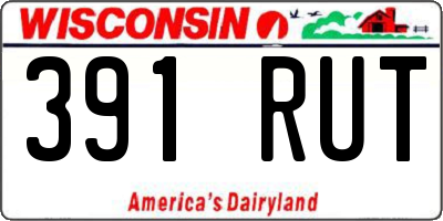WI license plate 391RUT