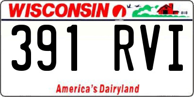 WI license plate 391RVI