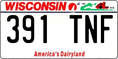 WI license plate 391TNF