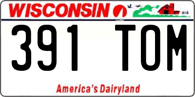 WI license plate 391TOM