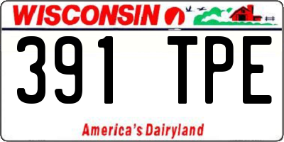 WI license plate 391TPE