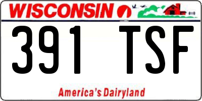 WI license plate 391TSF