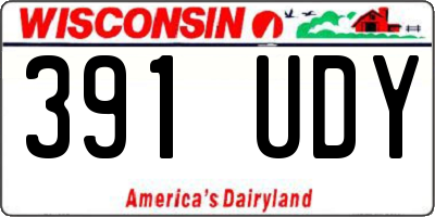 WI license plate 391UDY