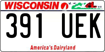 WI license plate 391UEK