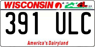 WI license plate 391ULC