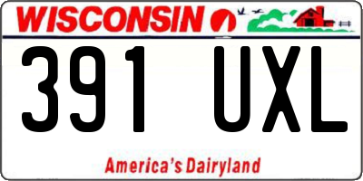 WI license plate 391UXL