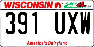 WI license plate 391UXW