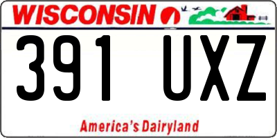 WI license plate 391UXZ